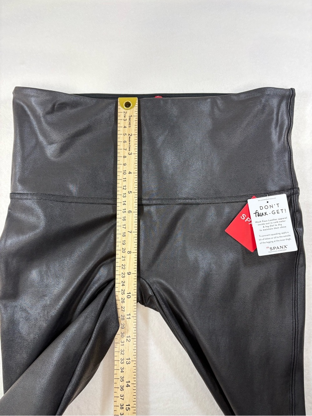 Spanx Faux Leather Leggings Black Size Petite XL Shaping Comfort New - Picture 6 of 10